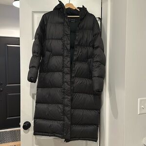 Everlane redown sleeping bag puffer coat, black, xs